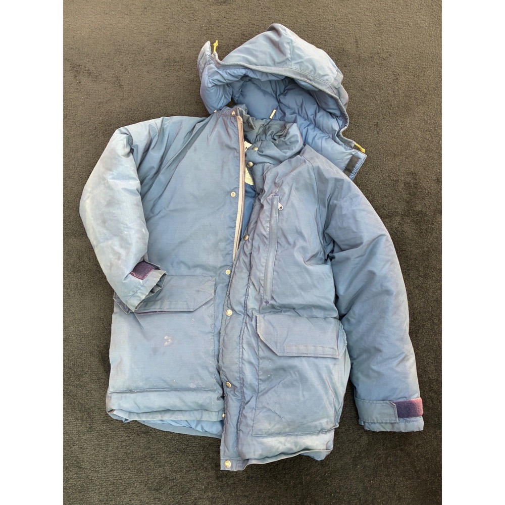 Vintage The North Face Brown Label Down Puffer Parka Jacket Blue Mens Medium